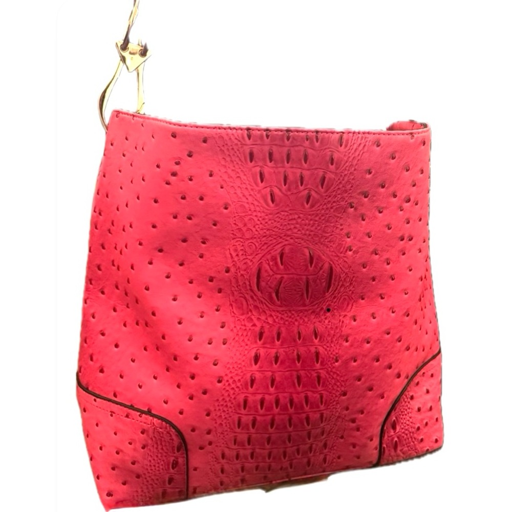Pink Ostrich-Embossed Women's Bag (unbranded)